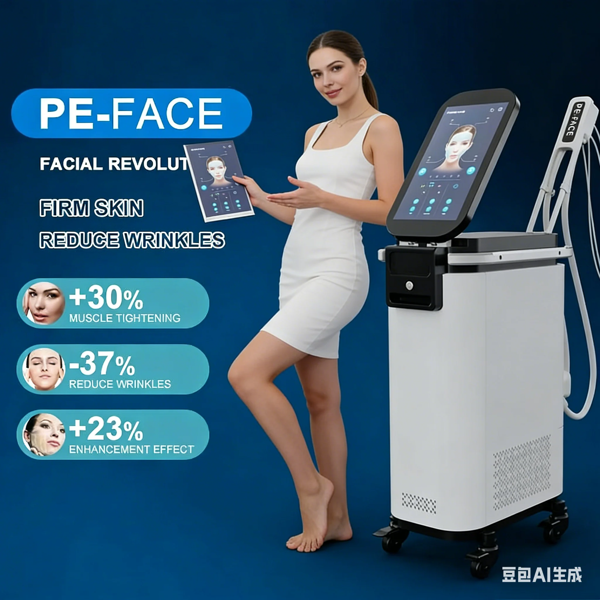 

Estimulador muscular Facial profesional Ems, máquina de estimulación eléctrica facial antienvejecimiento de elevación Facial Pe