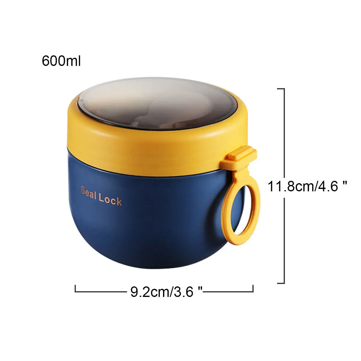 600ml Stainless Steel Lunch Box Double-layer Thermal Soup Cup Bento Box Insulated Food Container with Spoon Breakfast Tableware