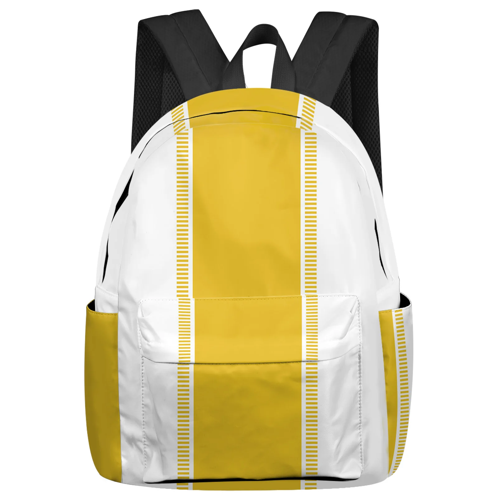 Yellow Stripe Texture Women Man Backpacks Waterproof Travel School Backpack For Student Boys Girls Laptop Book Pack Mochilas