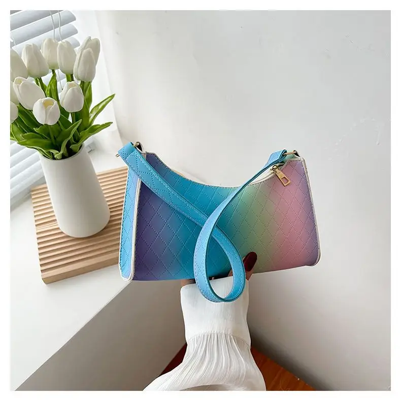 Rainbow Woman Handbag Trend Luxury Women Girl Shoulder bag PVC Lady Crossbody PU Purses Women's Leather Totebag