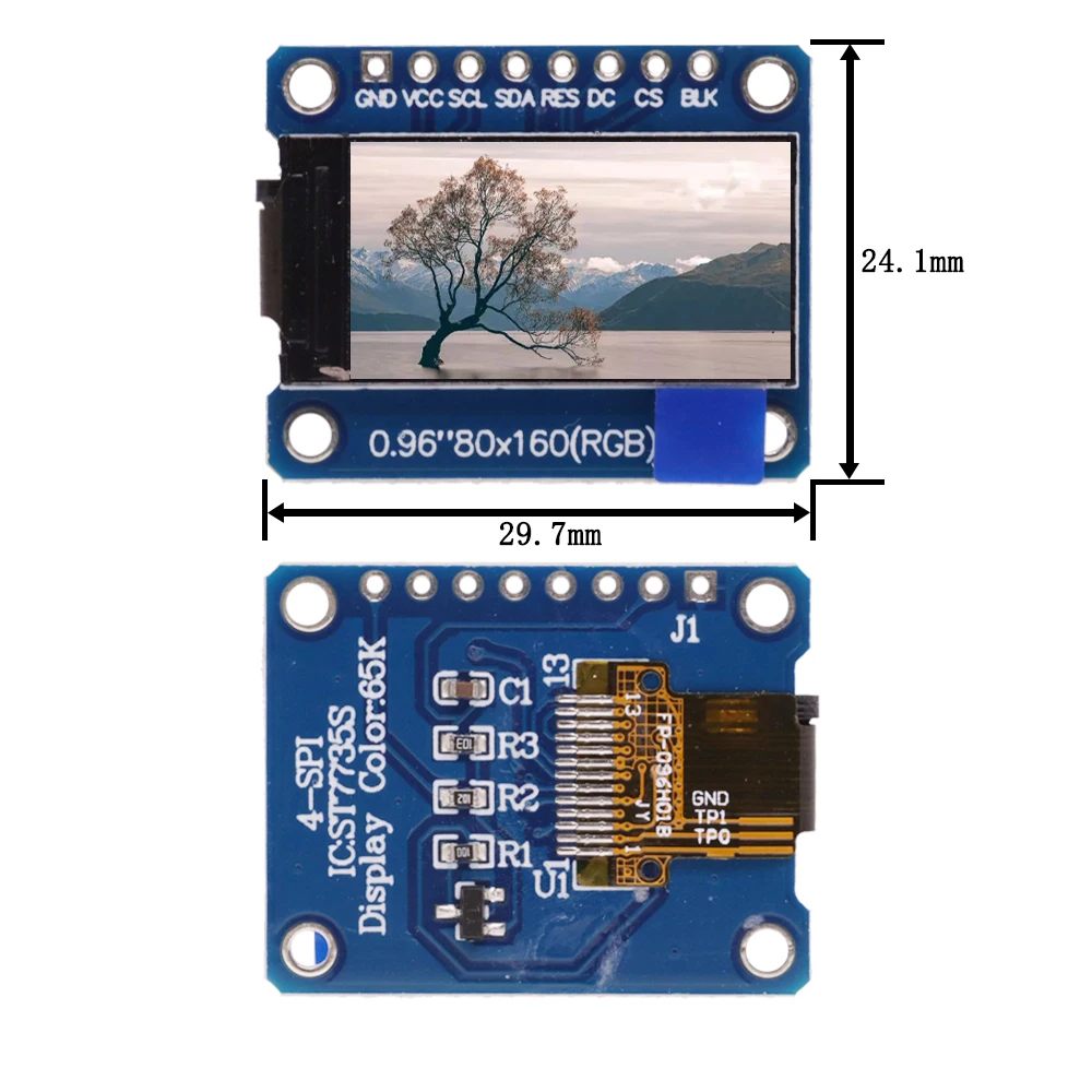 Imagem -06 - Display Lcd Colorido para Arduino Tela Tft de 0.96 160 Polegadas Ips 7p Spi hd 65k Módulo St7735 Drive ic 80 Não Oled