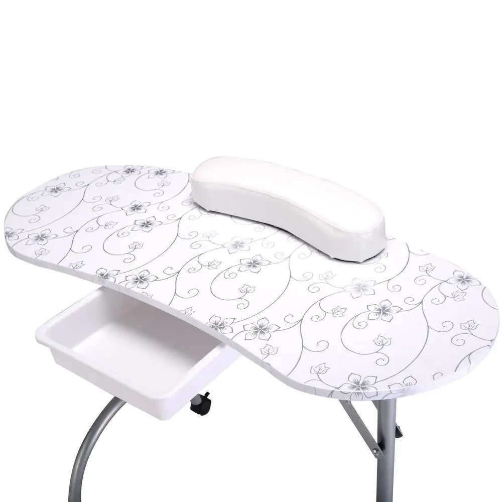Manicure Nail Table Portable Station Desk Spa Beauty Salon Equipment 2 Color-White view 4