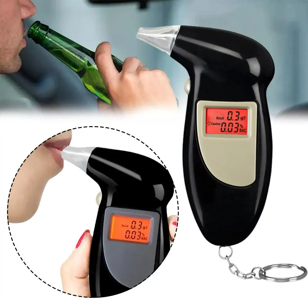 0.01% BAC High-precision Portable Digital LCD Breath Tester Auto Semiconductor Intelligent Alcohol Detection Analyzer Tools