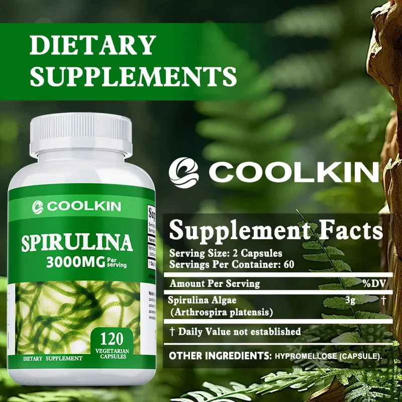 Spirulina Capsules 3000mg - Supports Immune Health and Cardiovascular Function, and Enhances DigestionSupplements - Image 3