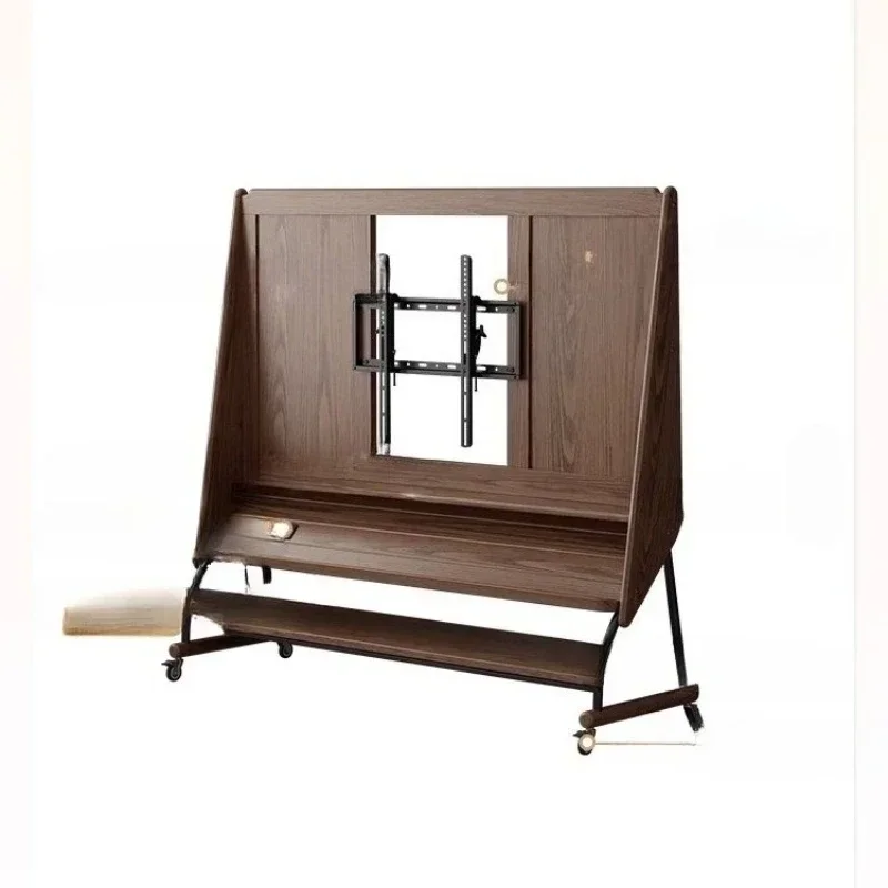 

Solid wood removable TV cabinet living room household small apartment modern simple floor storage TV bracket