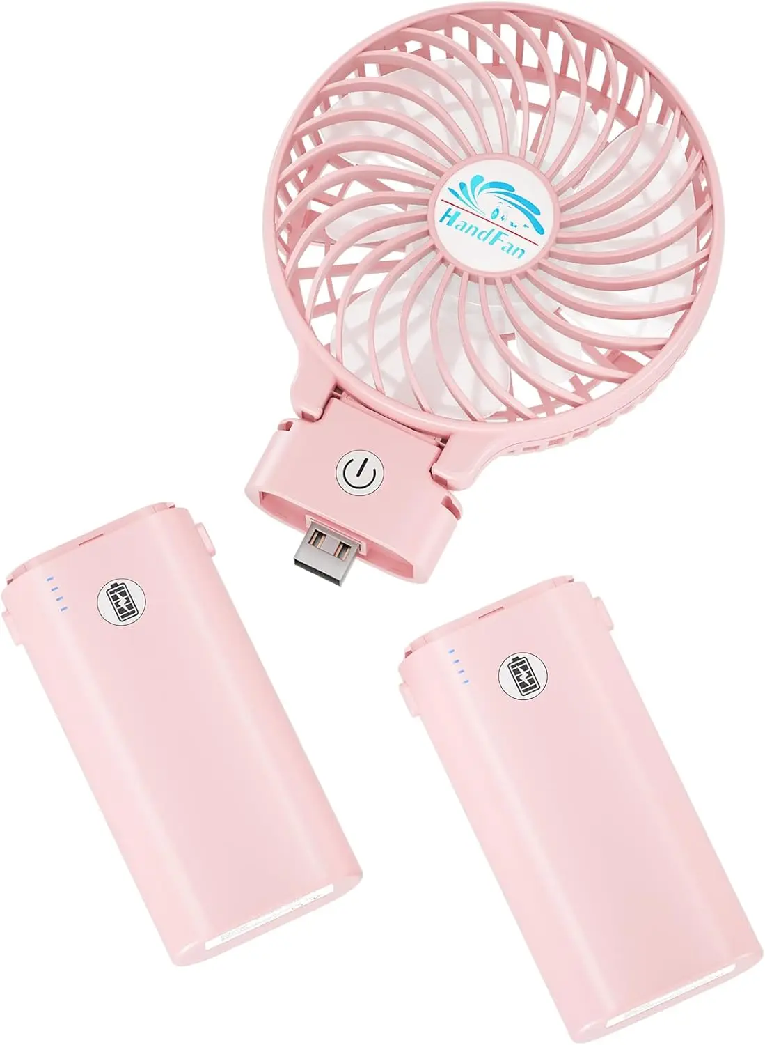 

10400mAh Personal Handheld Fan, 40Hrs Long-Lasted Hand Fan Rechargeable, Mini Cooling Fans Foldable, Heavy Duty Battery