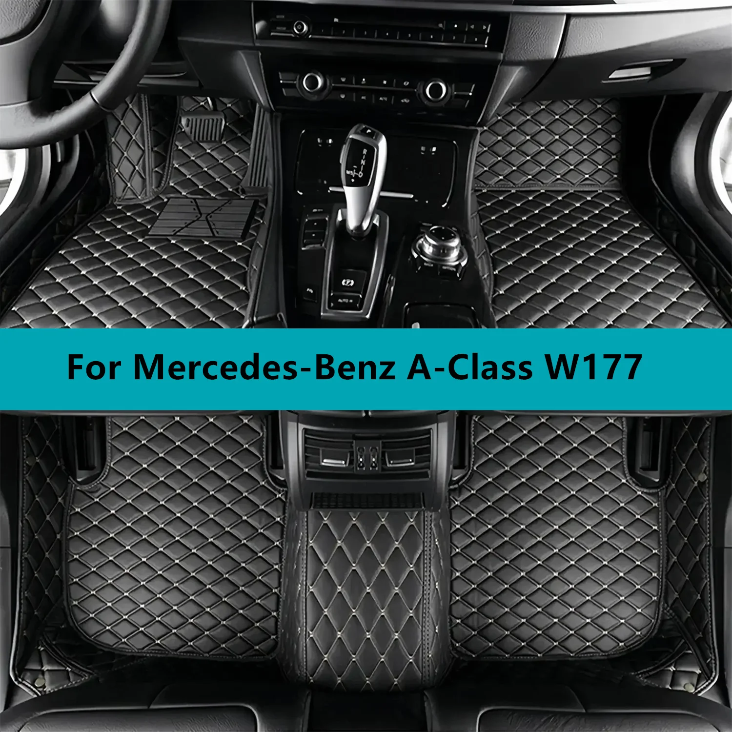 

Car Floor Mats For Mercedes-Benz A-Class W177 2018 2019 2020 2021 2022 Full Set Leather All Weather Waterproof Car Floor Mats