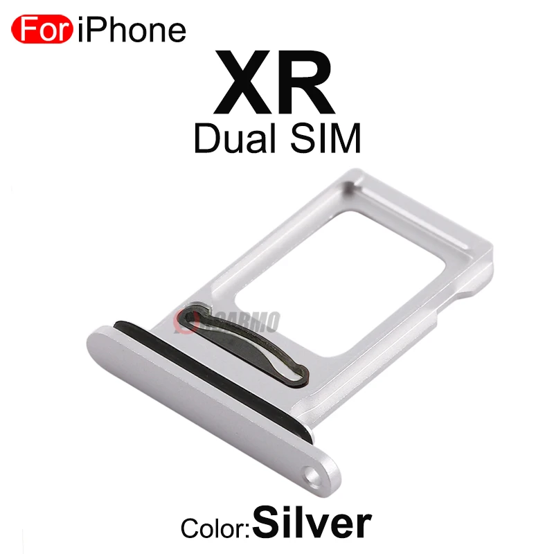 1Pcs/Lot For Apple iPhone XR SIM Card Tray Aluminium Drawer Holder Single Dual Slot Replacement Parts