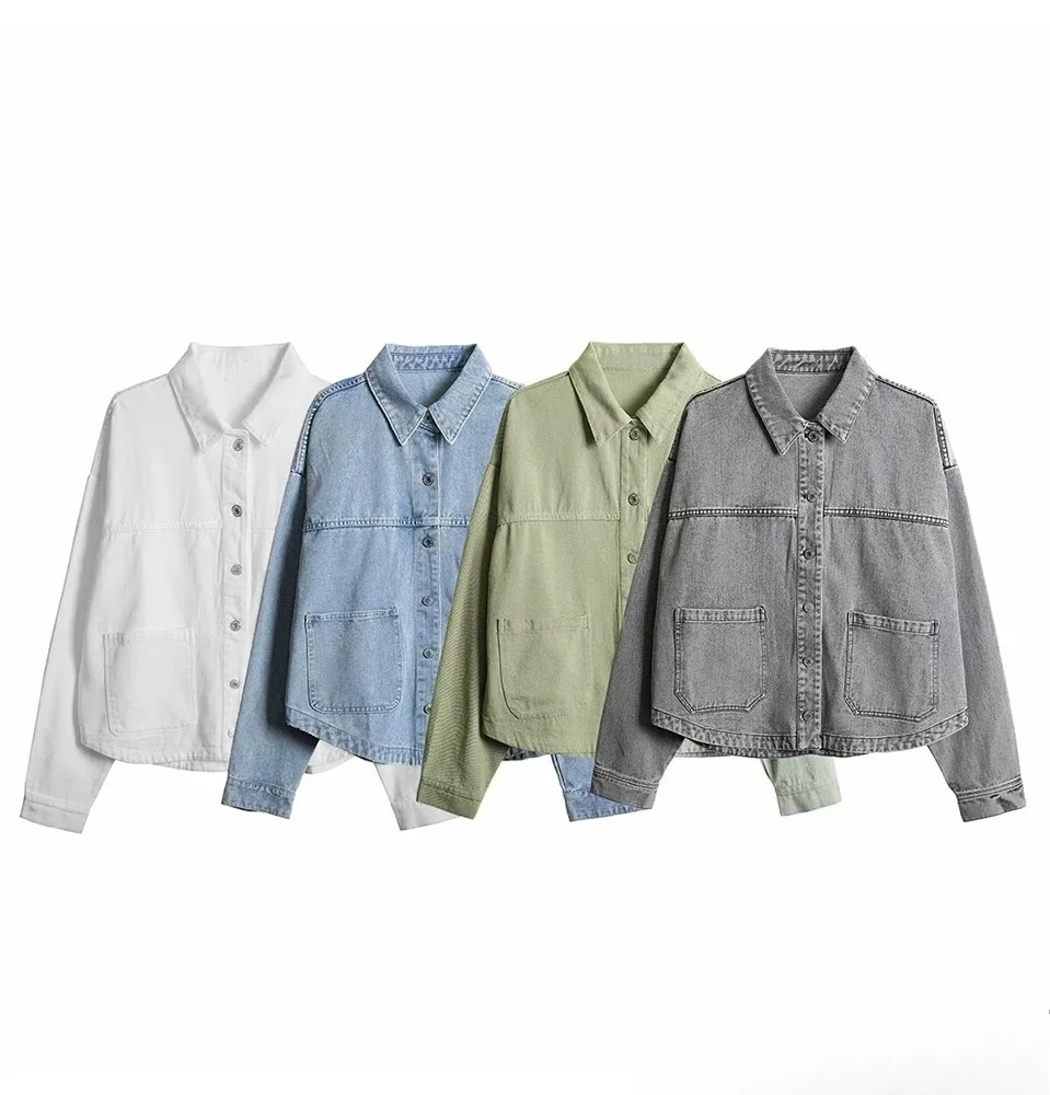 

KONDALA осенние женские классические джинсовые рубашки, топы, рубашка на пуговицах с лацканами, куртка-рубашка, осень-зима 2025, модный элегантный уличный женский джинсовый топ
