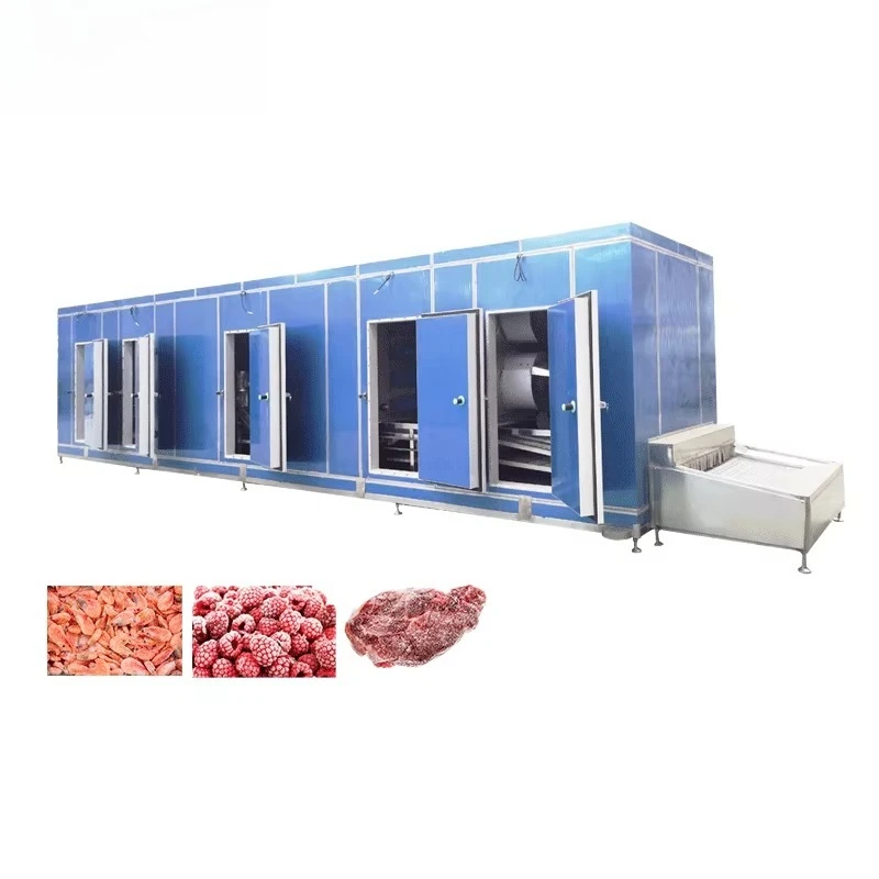 Industrial Low Temperature Automatic Tunnel Freezer Machine for Green Peas Berries French Fries Fast Freezing Line Customized