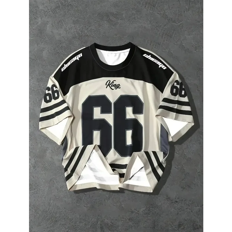 Oversized soccer shirt round neck men's and women's sports 3D printed T-shirt breathable motorcycle training suit image 3