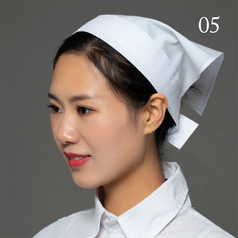 Unisex Japanese Chef Hat Kitchen Triangle Headscarf Women Work Hat Kitchen Restaurant Cafe Waiter Caps Food Service Uniform Cap