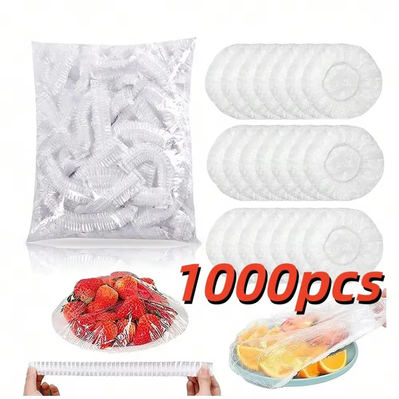 100-1000pcs Disposable Food Cover Food Grade Fruit Vegetable Storage Bag Elastic Plastic Bag Bowl Cup Kitchen Fresh Keeping Bag