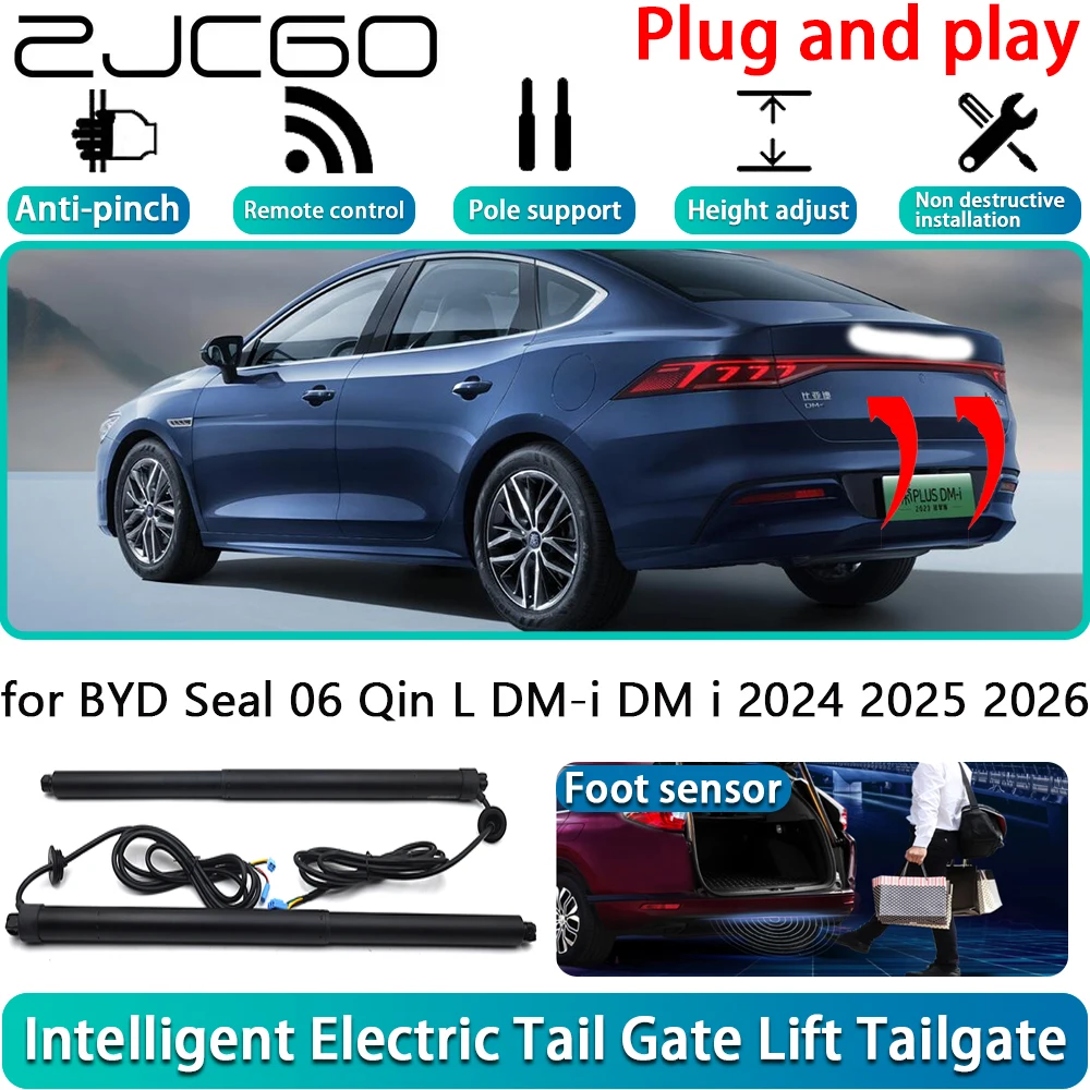 ZJCGO for BYD Seal 06 Qin L DM-i DM i 2024 2025 2026 Car OEM Electric Powered Tailgate Power Liftgate Automatic Tailgate System