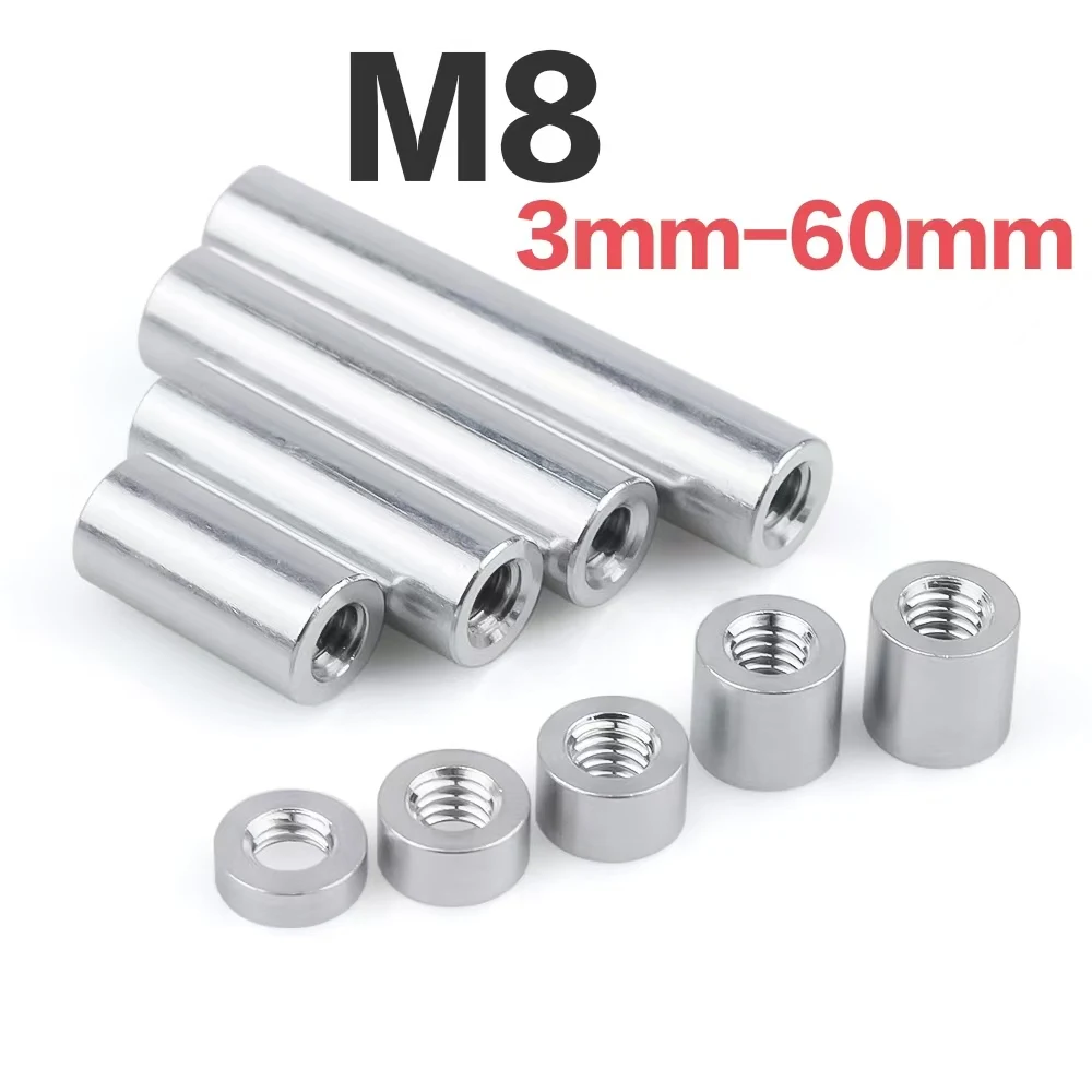 

100Pcs Aluminum Alloy Bushing Isolation Pillar Aluminum Column Extended Round Threaded Spacers 3D Printer Accessory Threaded M8