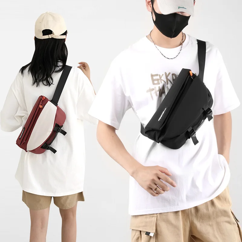 Bolso de pecho para hombre, bandolera de mensajero de viaje corto, a la moda, para deportes al aire libre