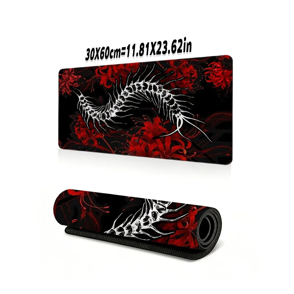 Anime Centipede Bridge Pattern Mouse Pad for Games, made of rubber, in dark style office desk accessories alfombrillas gaming