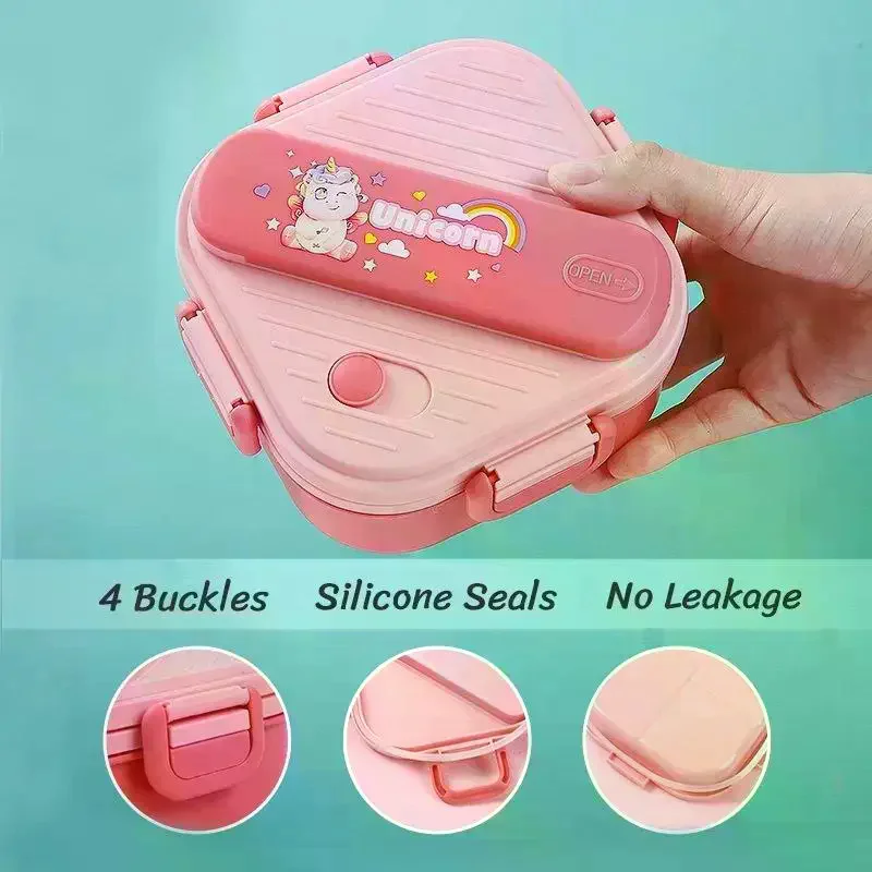 Cartoon Kids Bento Lunch Box 3 - Kids.Outdoor Utensils 评论和价格