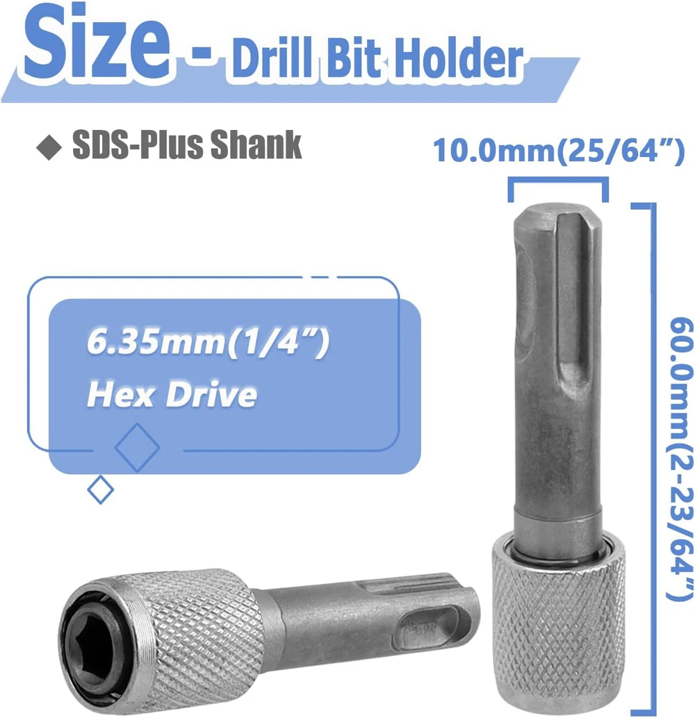 Electric Hammer Conversion Connecting Rod Sleeve SDS Round Shank 1/4 Hex Shank Adapter Converter Impact Drill Head Adapter