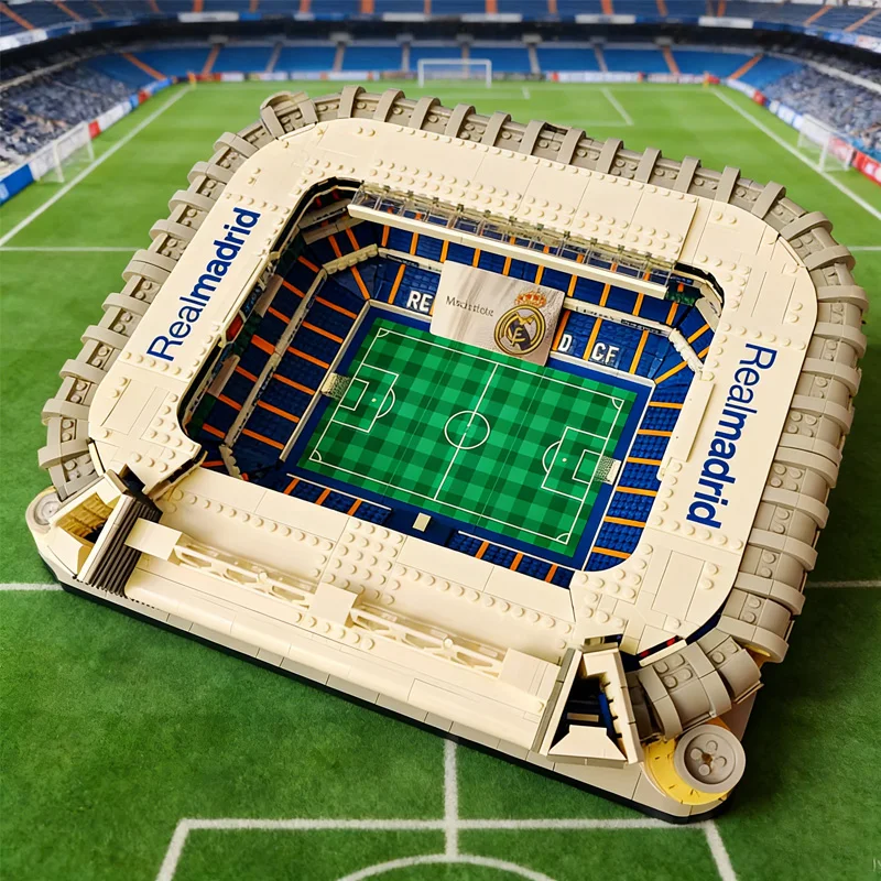 10299 5876 ชิ้น ไอเดียสุดฮิต สนามกีฬาซานติอาโก เบอร์นาเบว ของทีมเรอัลมาดริด ตัวต่อโมเดลอาคารแลนด์มาร์คแบบประกอบเอง ของเล่นเด็ก ของขวัญ