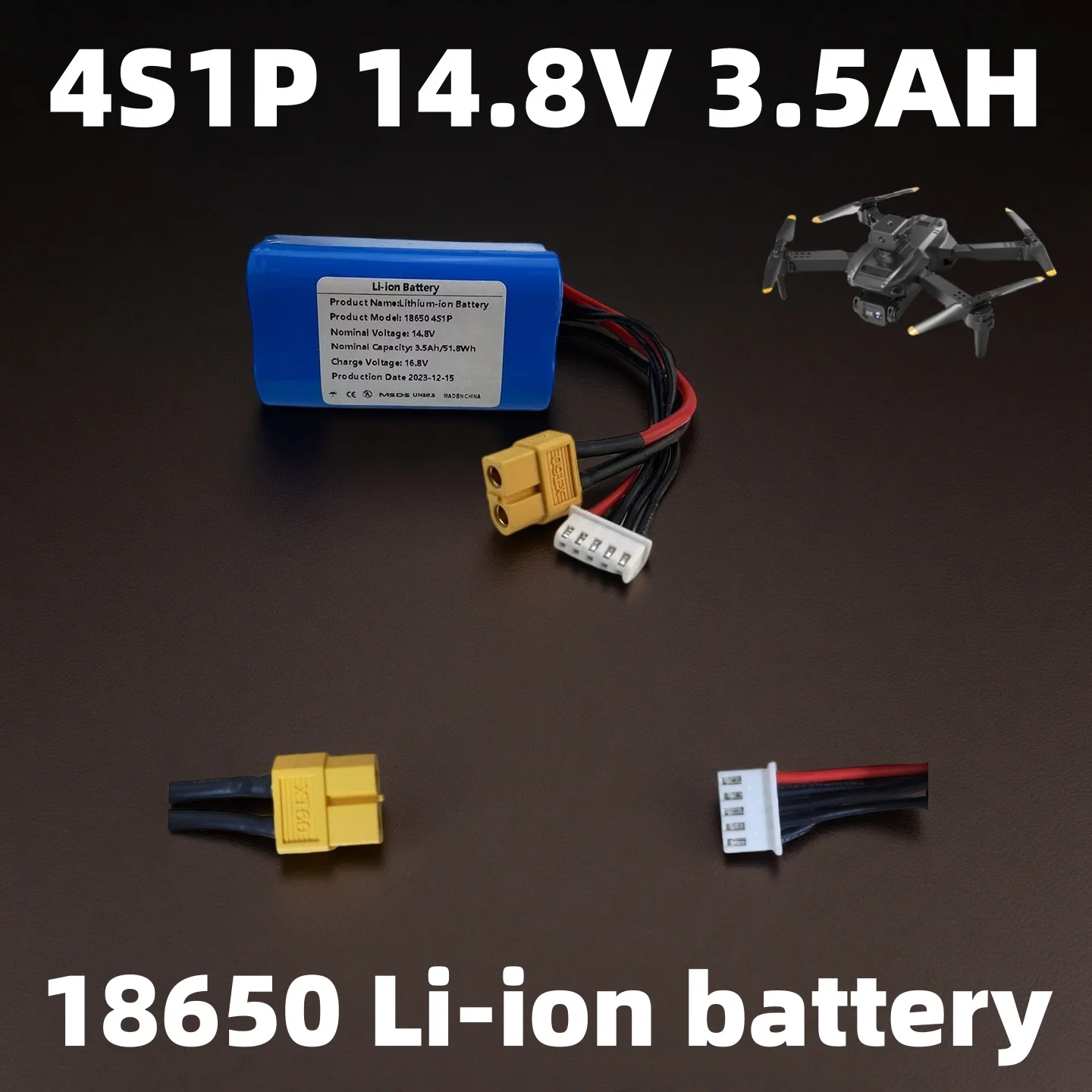 

XH2.54-5P XT60 14.8V UAV Rechargeable 4S1P 3500mAh High Capacity Li-ion Battery for RC Airplane Quadrotor