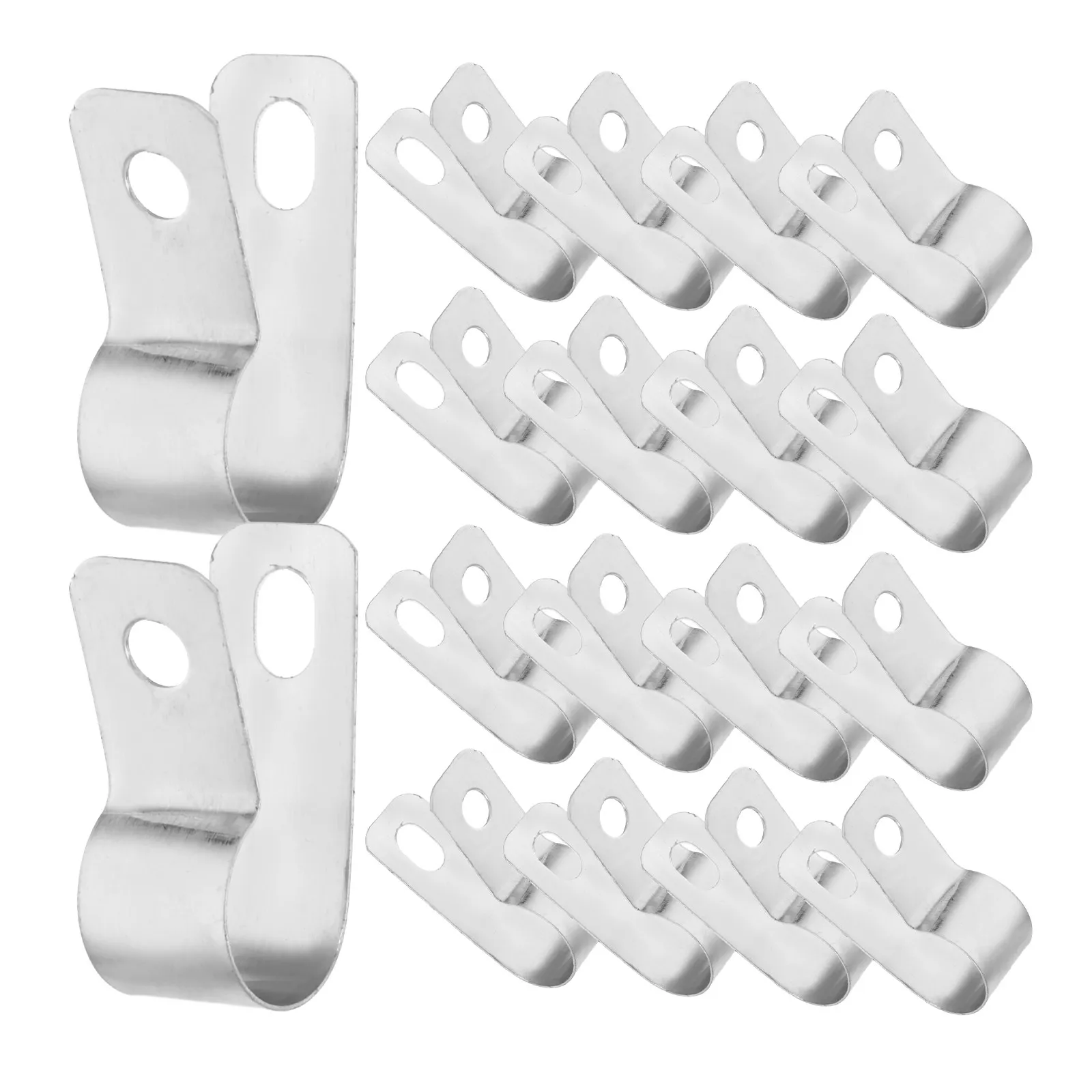 20Pcs R Shape Wire Holder Clip Cable Clamp Aluminum Rope Light Mounting Clip Outdoor Easy Install Cable Clips Rope Light Clips