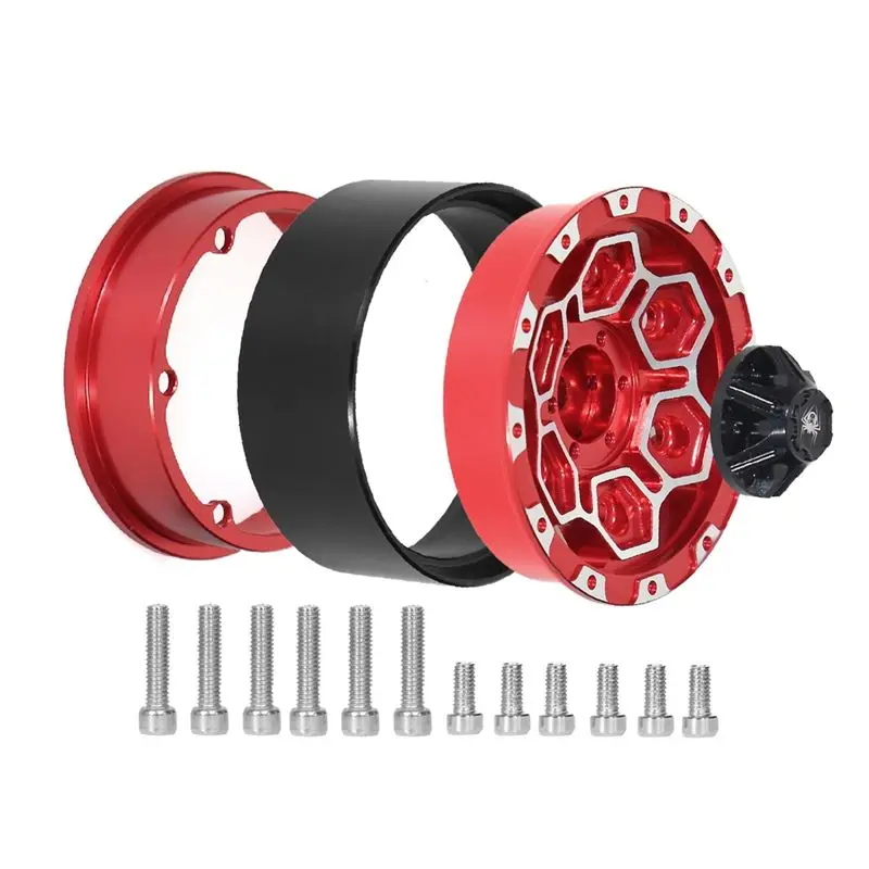 FBIL-4Pcs Metal 1.9In Beadlock Wheel Rim Wheel Hub For 1/10 RC Crawler Car Axial SCX10 Pro Capra TRX4 RC4WD/D90 Redcat Black