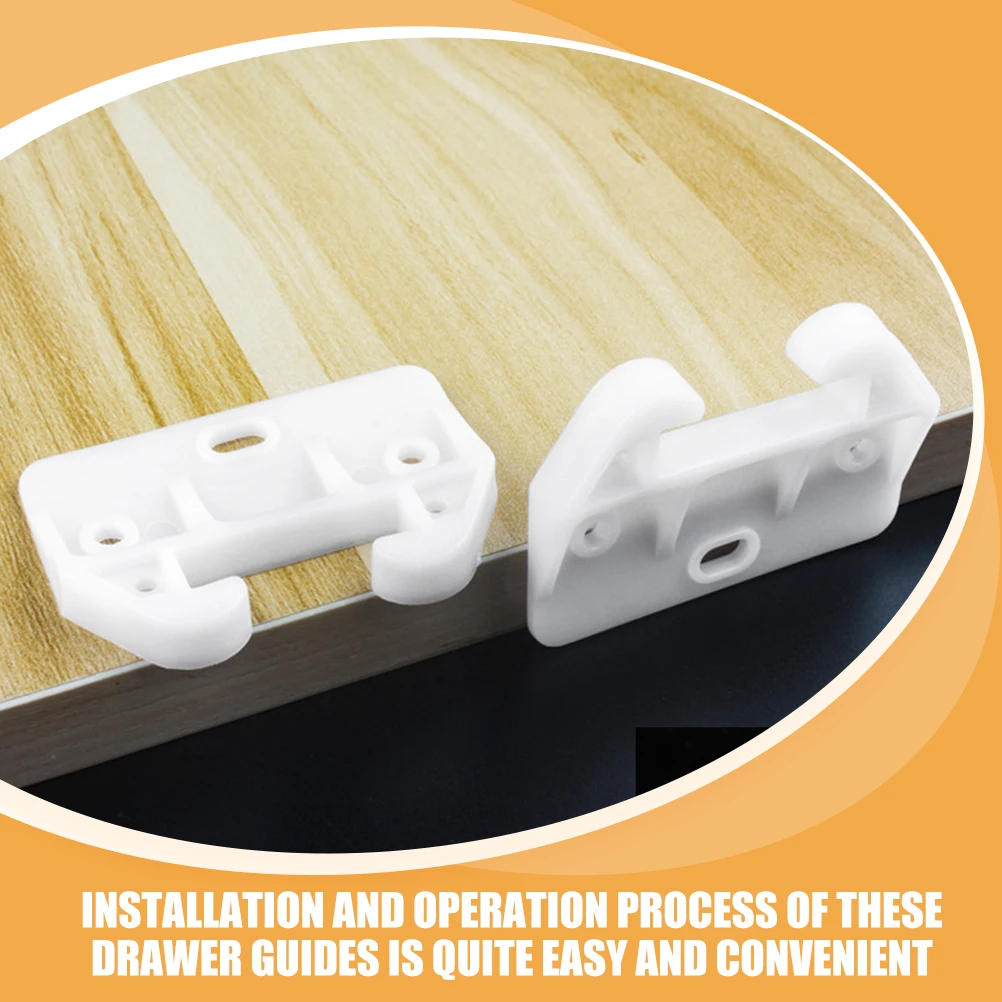 

Pcs Drawer Guides Replacement Slides Bottom Mount Track For Cabinet Dresser Stoppers Rail Plastic Bumpers Durable Support Easy