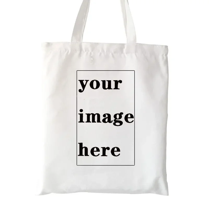 Borsa Tote personalizzata con foto personalizzata Shopping le tue immagini Design personalizzato borse di tela da viaggio moda donna regalo per gli