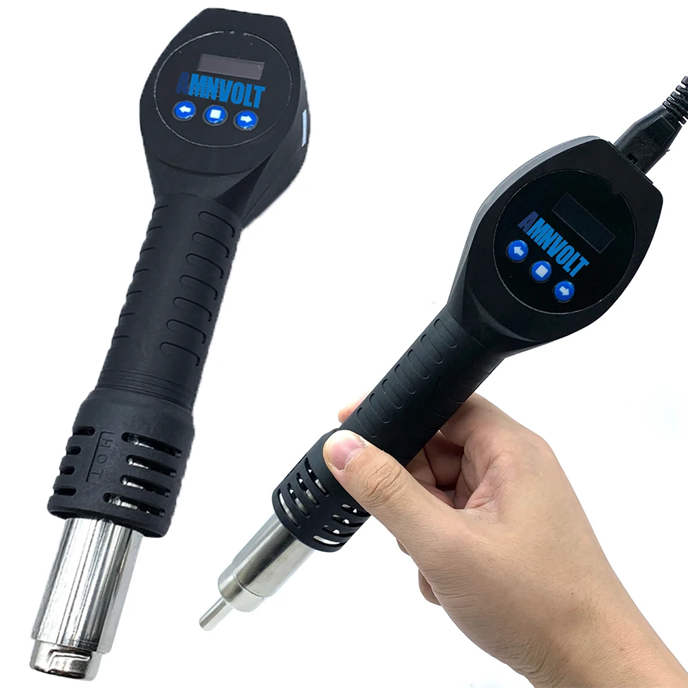 550W Mini Heat Gun Adjustable Temperature Digital Fast Heat Handheld Hot Air Gun Kit with 3 Nozzles Soldering Station