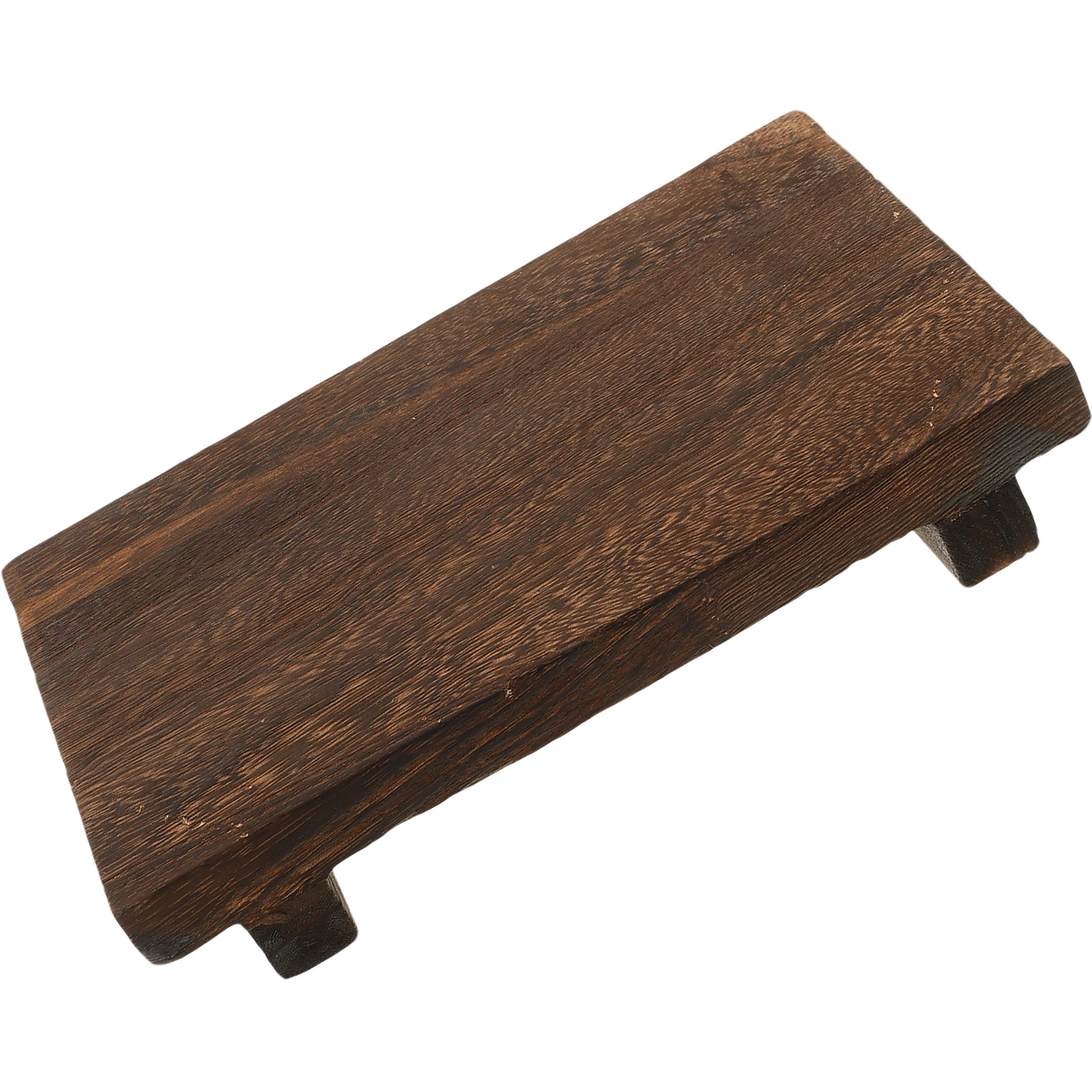 

Wooden Stool Tray Pedestal Stand for Bathroom Kitchen Counter Display Vase Soap Holder Retro Brown Large Size Practical Wooden