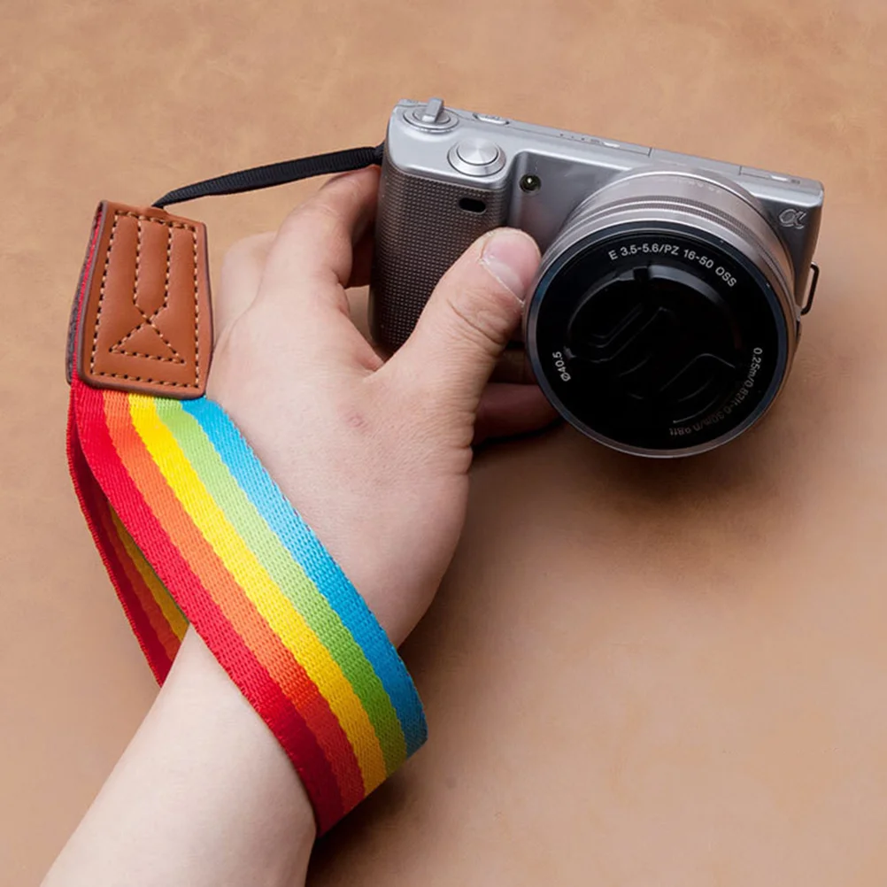 

Rainbow Stripe Camera Wristband Universal Camera Wristlet Wrist Strap Hand Lanyard for Digital Camera Mirrorless Camera