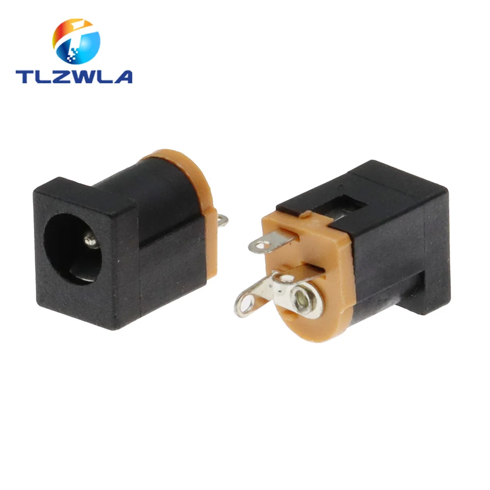 10PCS DC-012 DC Power Jack Socket Connector DC012 5.5*2.1mm 5.5X2.5MM Socket 180 feet Vertical