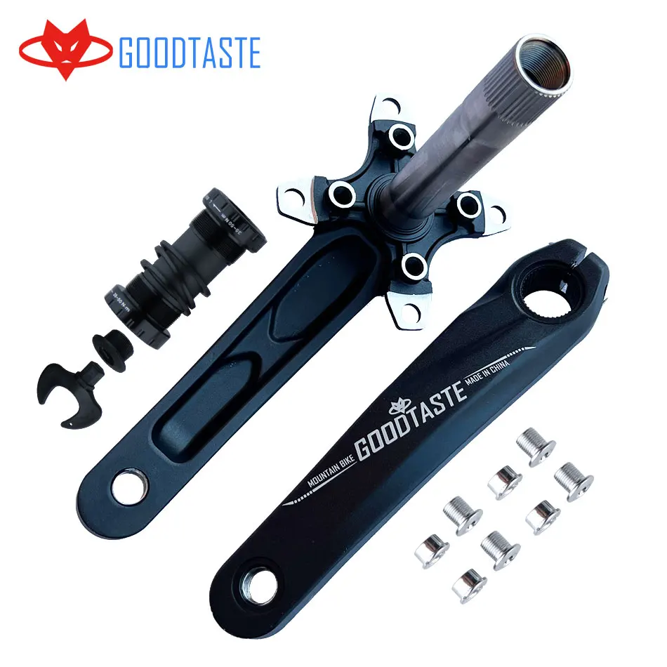 

Goodtaste Parts Aluminum CNC Light Weight Crankset Mountain Bike MTB Carbon Steel 170 Chain Wheel Contain Axis BCD104 3 Tablets