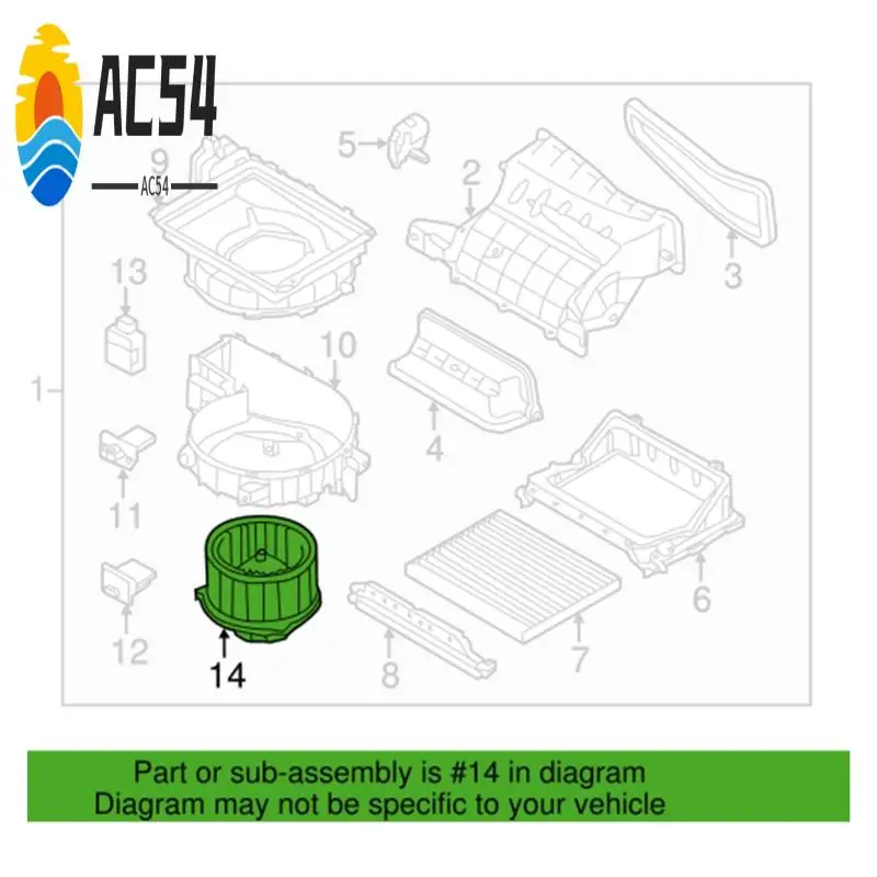 

AC54-HVAC двигатель вентилятора отопителя с клеткой для Hyundai Elantra Sonata Kia Forte Optima 97113-3X000, 97113-2Y000