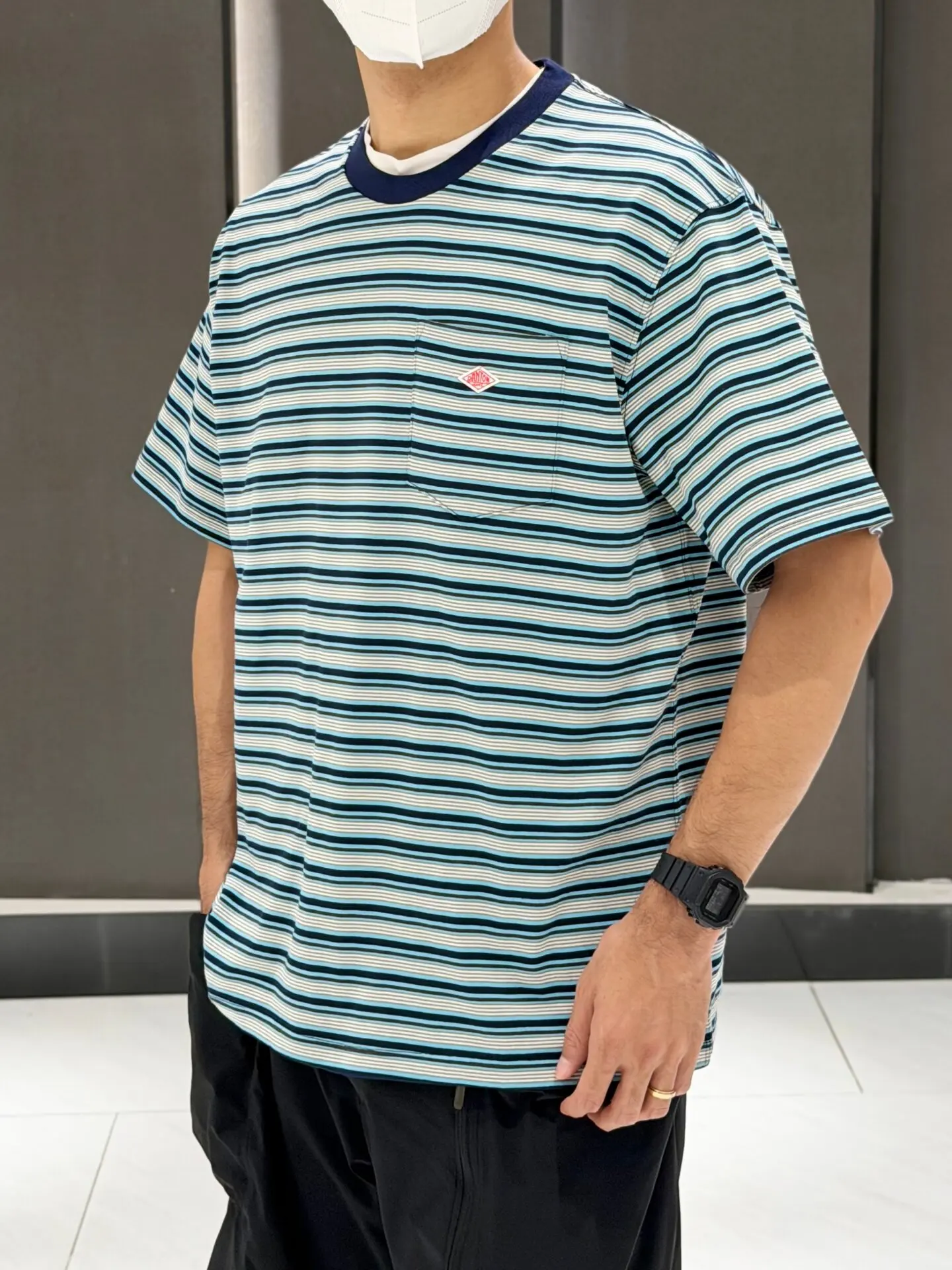 Classic Striped Nautical T-Shirt Short Sleeve round Neck Basic Versatile Couple Match Cotton Retro Japanese Style Spring Summer