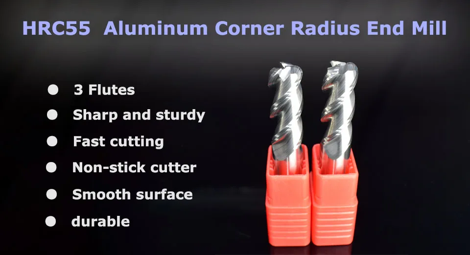 HRC55 Aluminium-Eckenradius-Schaftfräser CNC 3-schneidige Fräswerkzeuge Wolframstahl 2R0.5 3R0.5 4R0.5 5R0.5 6R0.5 8R0.5 10R0.5 12R0.5 – Detail 1
