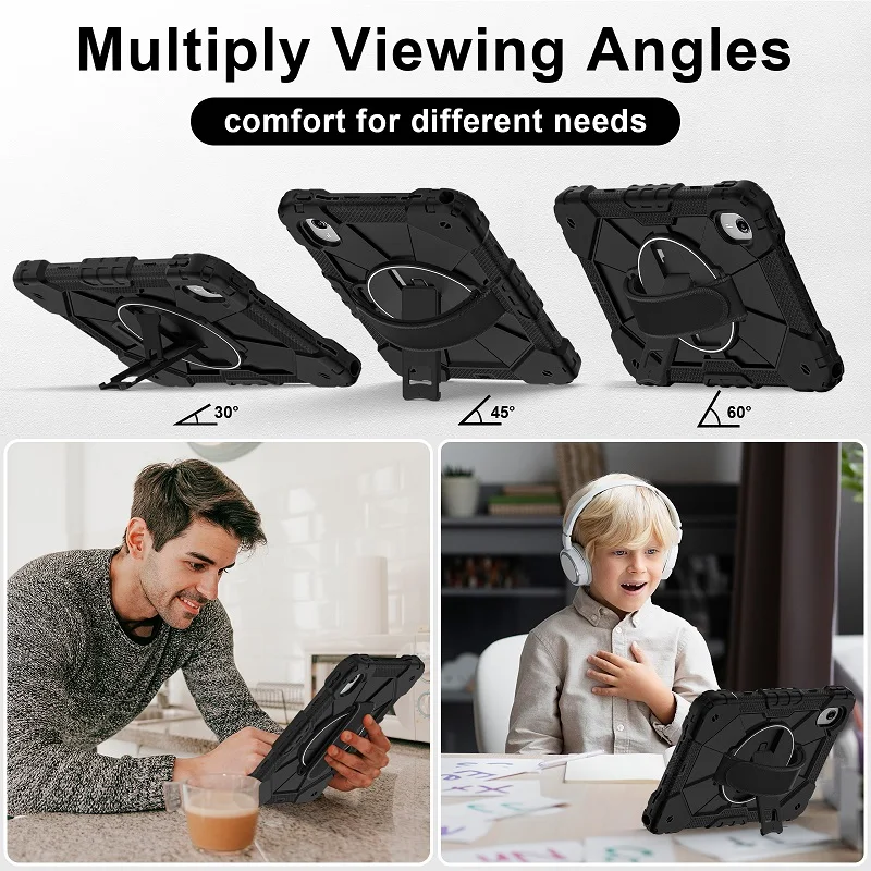 360 °   Funda giratoria resistente para Lenovo Xiaoxin Pad 11 2025 2024, funda a prueba de golpes Lenovo Tab M11 Idea Tab de 11 pulgadas con correa de mano