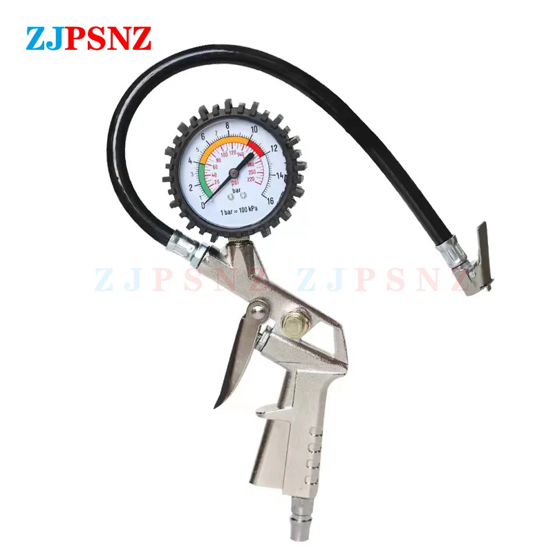 Car Tire Pressure Gauge Pressure Gun Type 0-16Bar/0-220Psi For Air Compressor Car Motorcycle SUV Inflator Pump Tire Repair Tools