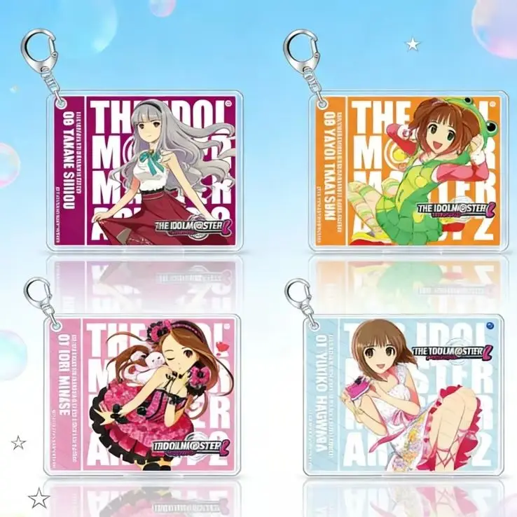 6CM THE IDOLM@STER Anime Acrylic Keychain Cosplay Prop Pendant Bag Car Keychain Accessories Mami Ritsuko Yukiho Gifts Collecting