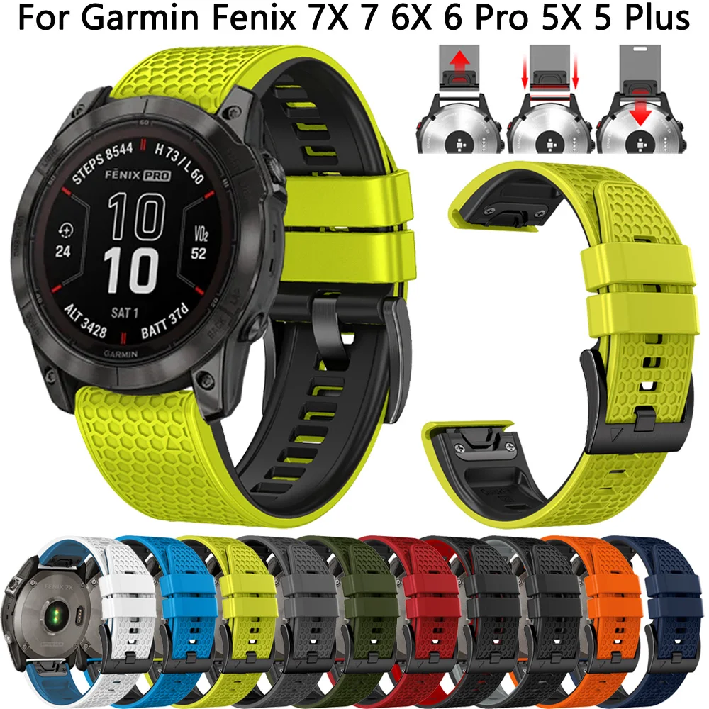 Silicone Strap 26mm 22mm For Garmin Fenix 7X 7 6X 6 Pro 5X 5 Epix Pro Gen 2 47mm 51mm 945 955 Tactix Bravo MK2i Bands Bracelet