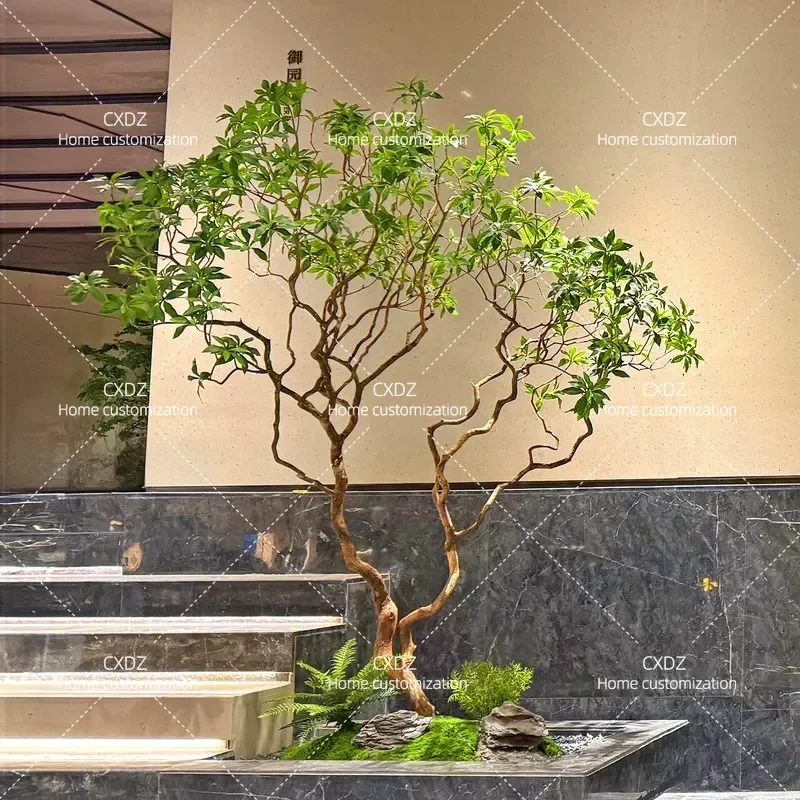 Boutique simulation green plant horse drunk wood indoor landscape hotel window landscaping villa under the stairs advanced