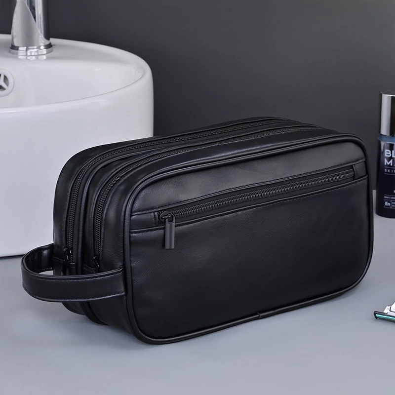 新しいビジネス旅行用収納バッグ-ポータブル二層防水トイレタリーバッグ-多機能大容量puメイクアップバッグ