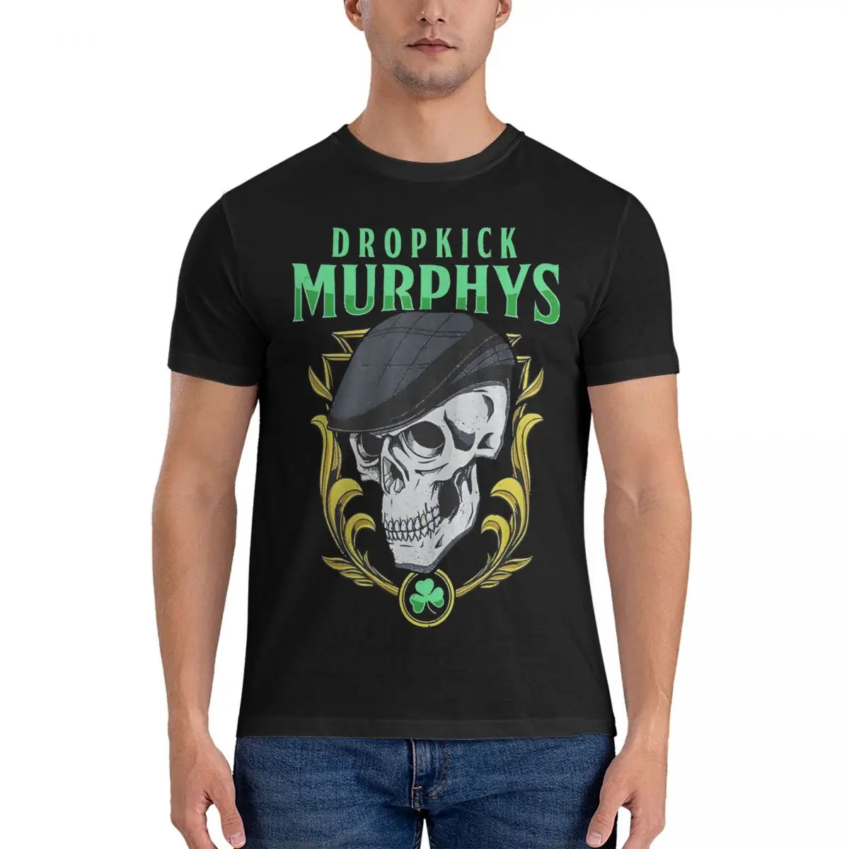 Skull Men's T Shirt Dropkick Murphys Novelty Tees Short Sleeve Crew Neck T-Shirt Cotton Birthday Present Tops