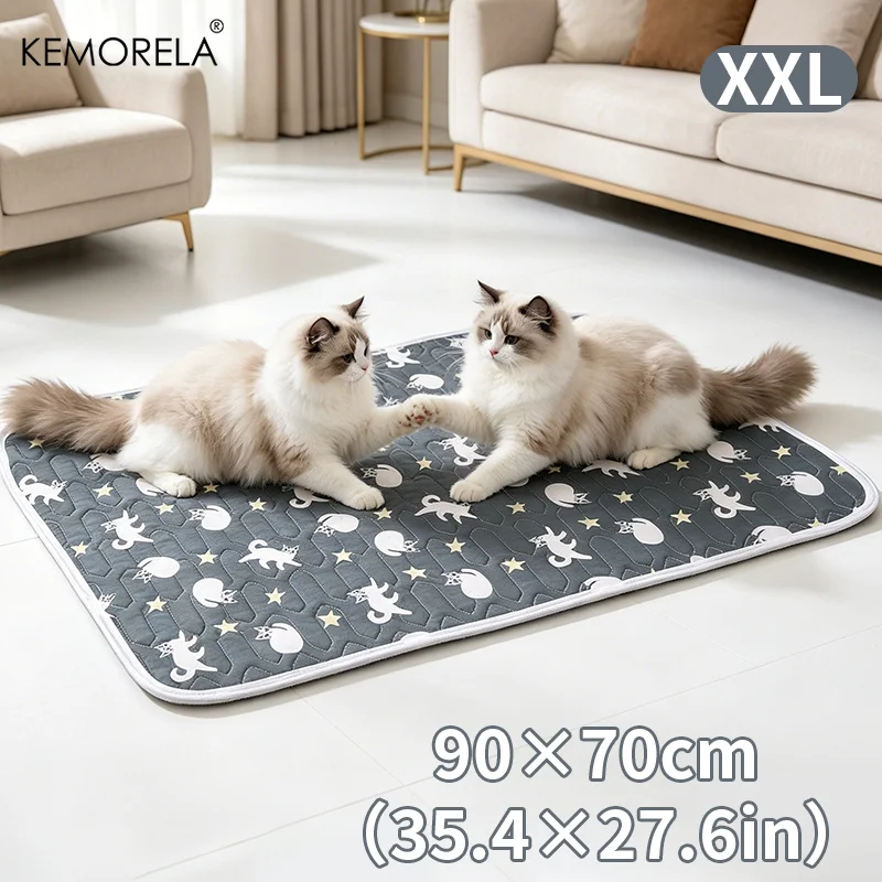 Sommer-Eisseide Haustier-Kühlmatte Wasserdichte Hunde- und Katzen-Schlafunterlage Rutschfeste Waschbare Sofaauflage Selbstkühlende Haustierbett-Accessoires – Detail 15