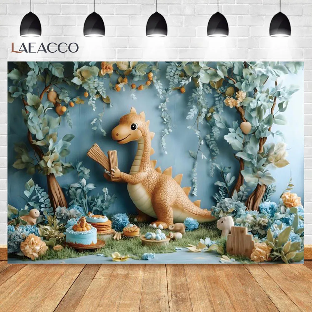 

Cartoon Dinosaur Backdrop Tropical Jungle Boy Birthday Party Banner Baby Shower Outdoor Decor Photocall Photography Background