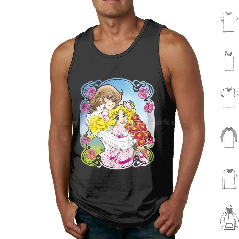 

Candy Terence Tank Tops Print Cotton Candy Terence Candice Love Anime Manga Shojo Shoujo Shonen Shounen Japan White
