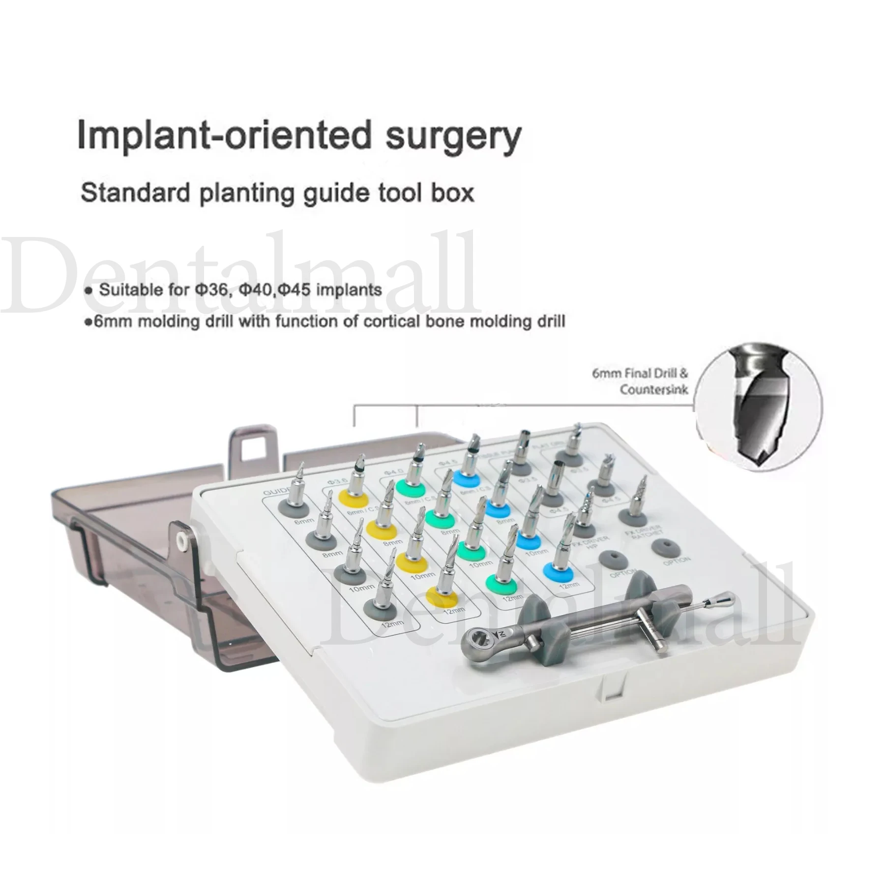 Dental Implant Guide Kit Plan Implants Drill Positioning Guide Plate Ring Tools Box