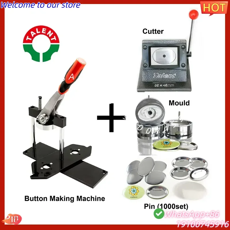 2026 Hot Sale Latest Style High Quality Oval Shape 65x45mm Manual Button Badge Making Machine Button Maker Kit
