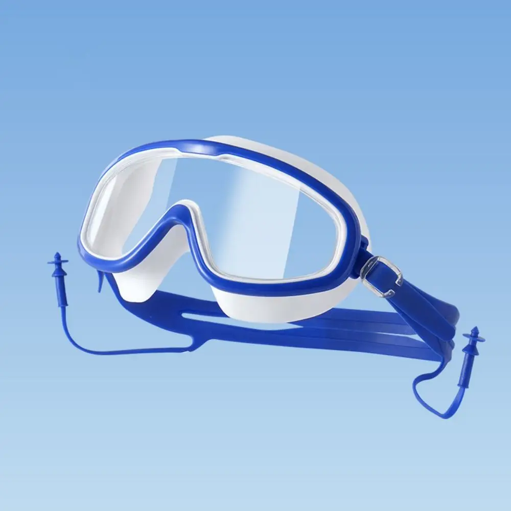 Occhialini da nuoto con montatura grande per immersioni occhiali da nuoto con ampia vista antiappannamento occhiali da immersione regolabili Anti-uv bambini/adulti